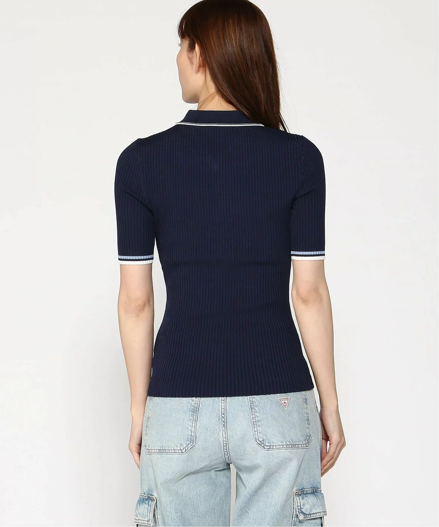 Guess Thalıa Polo Neck Ss Swtr Kadın Lacivert Kazak W5GR37Z3L10-G7P1