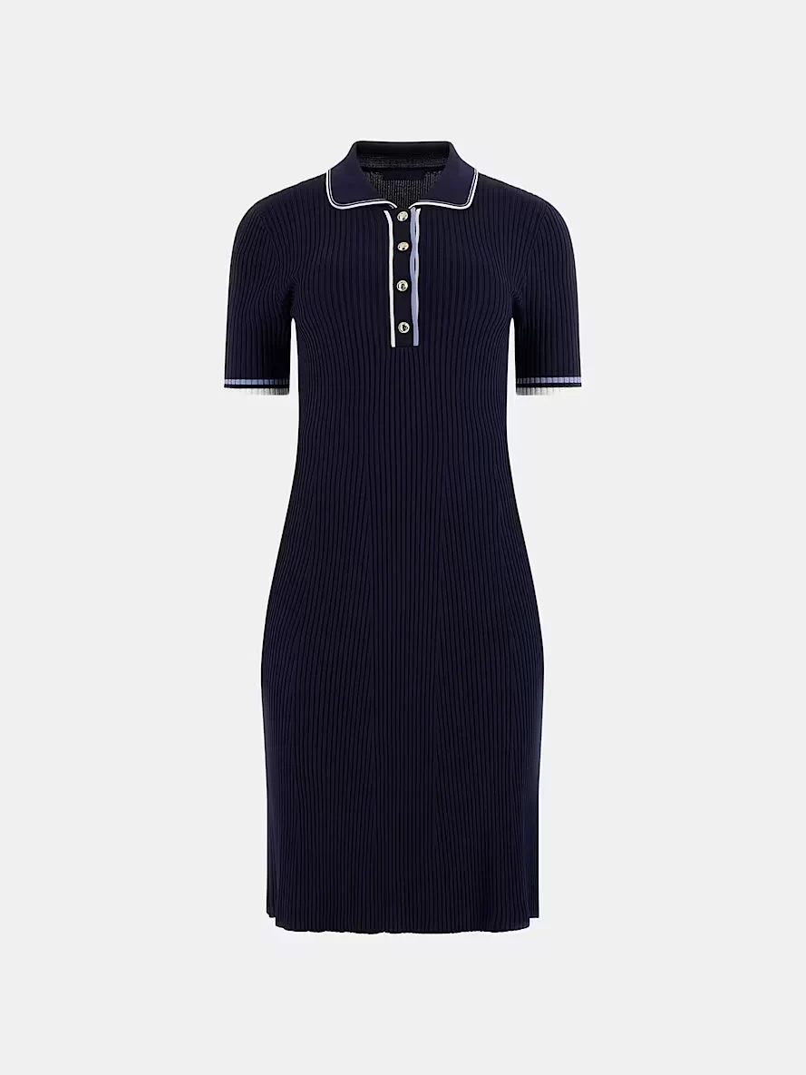 Guess Thalıa Polo Neck Ss Dress Swtr Kadın Lacivert Elbise W5GK84Z3L10-G7P1