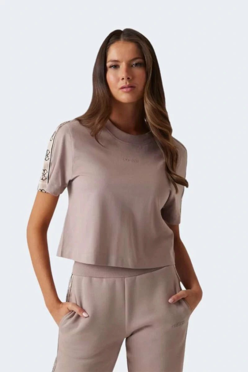 Guess Brıtney Crop Tee Kadın Kahverengi T-Shirt V3RI08I3Z14-G1L9