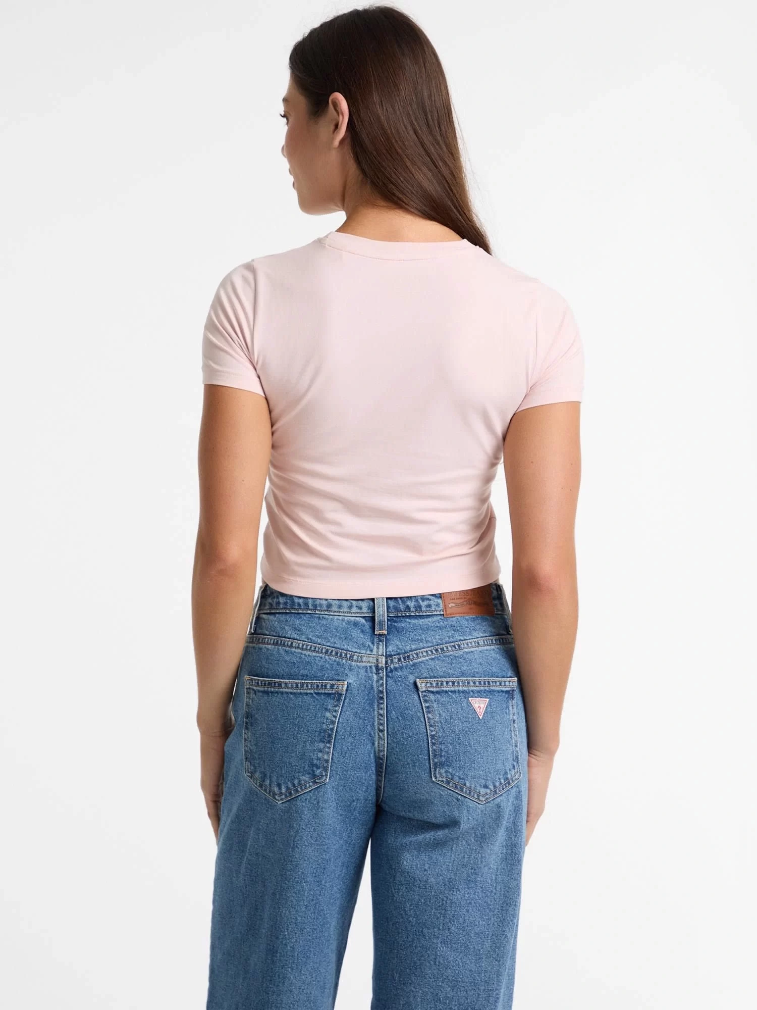 Guess jeans Gj Ss Cn Baby Emb Star Tee Kadın Pembe T-Shirt W5GI38J1314-G6R4