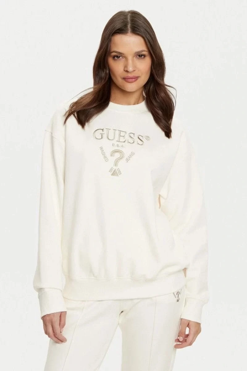 Guess Roberta Cn Sweatshırt Kadın Krem Sweatshirt V5RQ12KC3D2-G6K5