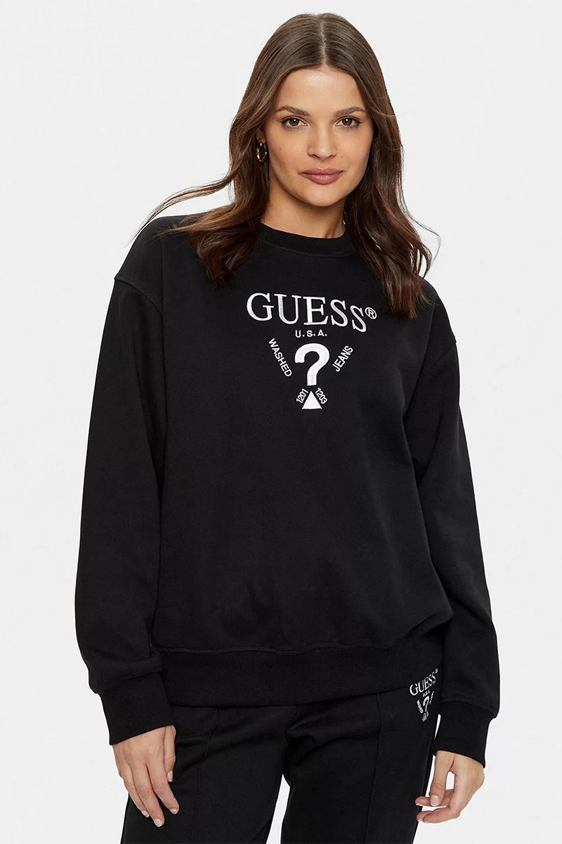 Guess Roberta Cn Sweatshırt Kadın Siyah Sweatshirt V5RQ12KC3D2-JBLK