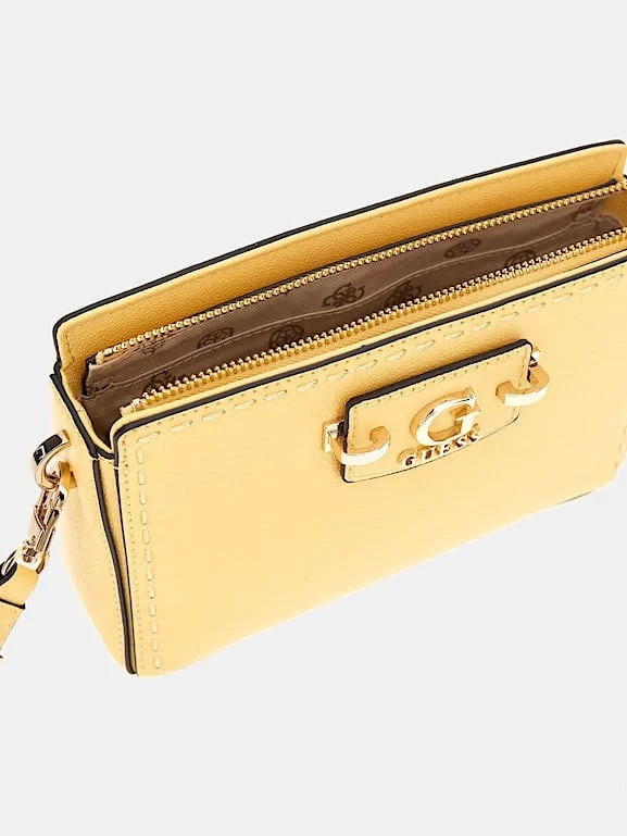 Guess Nastra Mını Crossbody Top Zıp Kadın Sarı Mini Çanta HWBG9637720-CSL