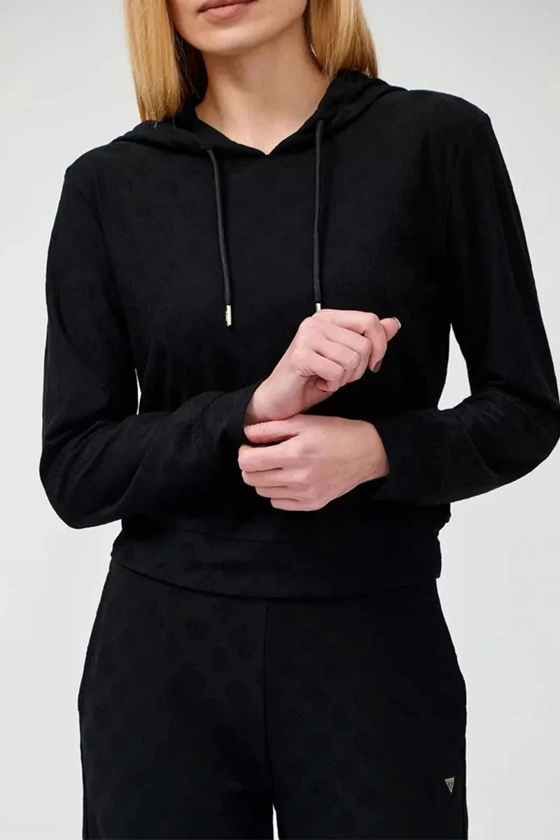 Guess Monıca Ls Hoodıe Kadın Siyah Sweatshirt V5RQ21KCLG2-P9ZV