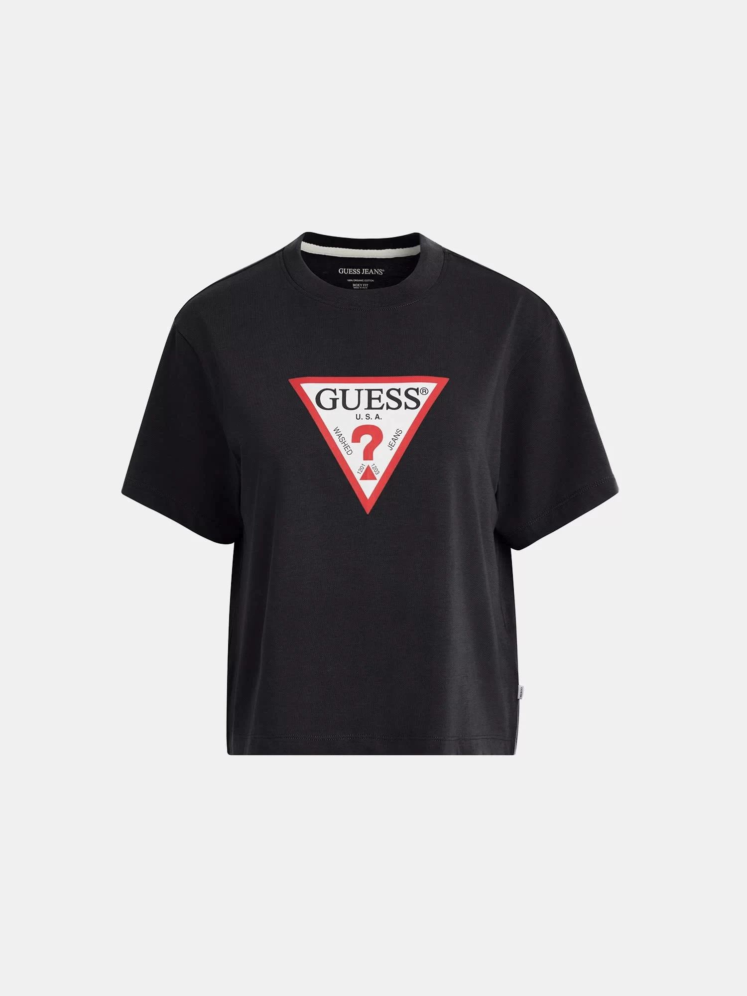 Guess jeans Gj Ss Cn Boxy Iconıc Tee Kadın Siyah T-Shirt W4YI73K8HM0-JBLK