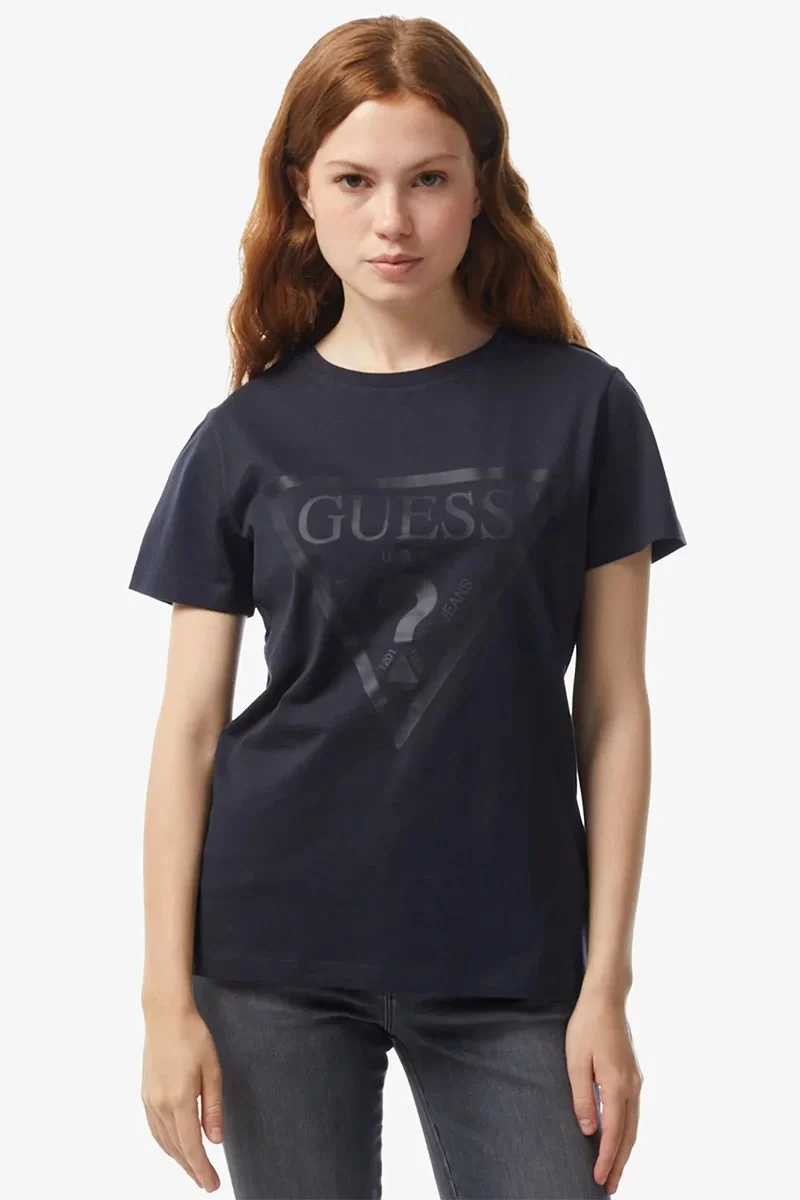 Guess Adele Ss Cn Tee Kadın Siyah T-Shirt V2YI07K8HM0-G7FQ