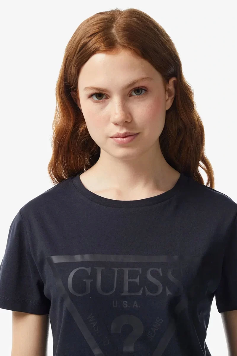 Guess Adele Ss Cn Tee Kadın Siyah T-Shirt V2YI07K8HM0-G7FQ