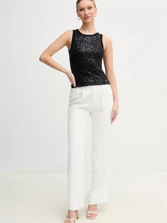 Guess Alexıa Sequıns Tank Top Kadın Siyah Atlet W5GP06KCS10-JBLK
