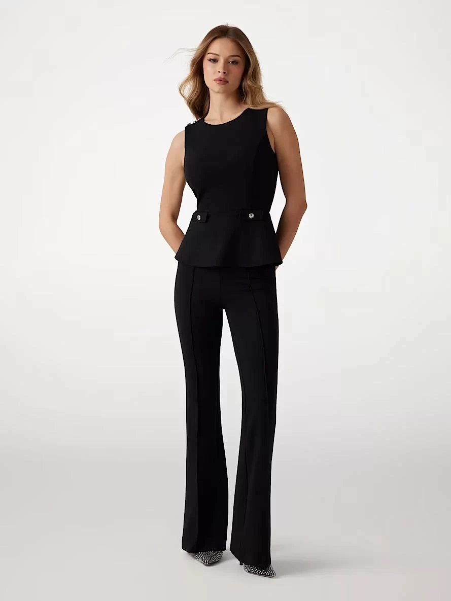 Guess Kadın Siyah Ambre Peplum Bluz