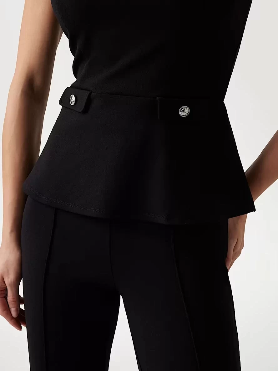 Guess Kadın Siyah Ambre Peplum Bluz