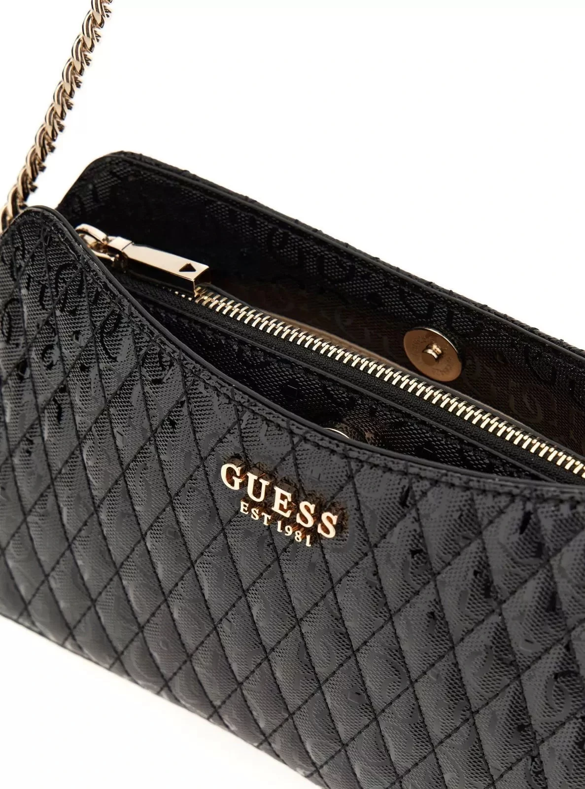 Guess Betula Top Zıp Shoulder Bag Kadın Siyah Omuz Çantası HWGG9626170-BLA