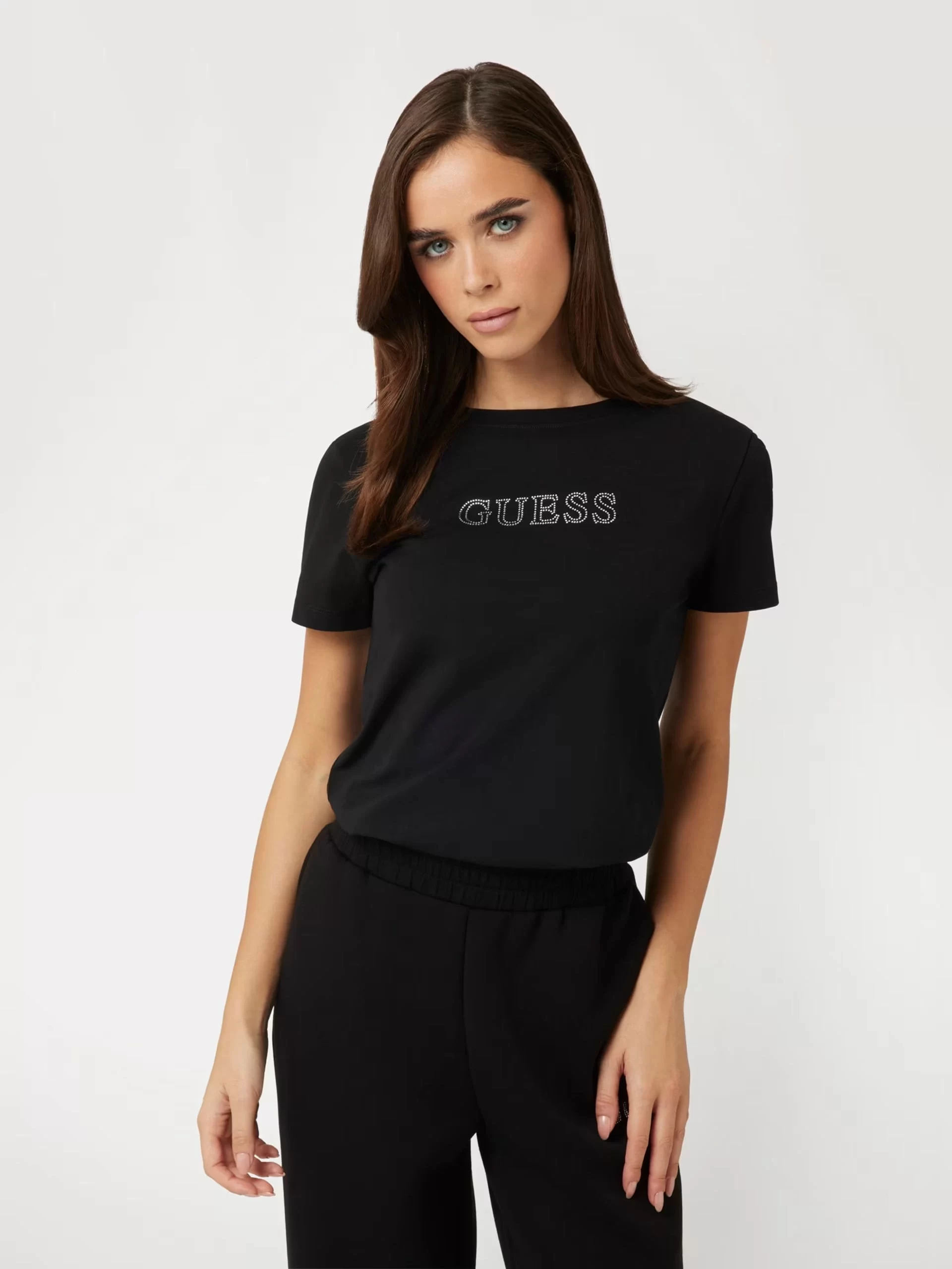 Guess Brıana Ss T-Shırt Kadın Siyah T-Shirt V3BI11J1314-JBLK