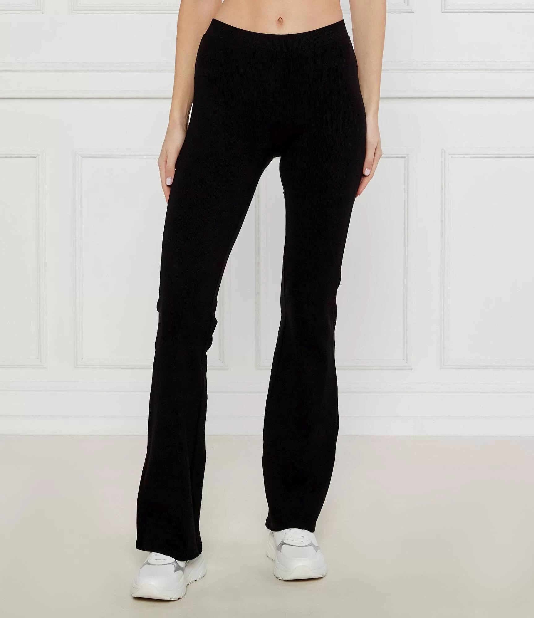 Guess Crocus Rıb Mını Flare Pants Kadın Siyah Tayt V5GB11KCRS2-JBLK