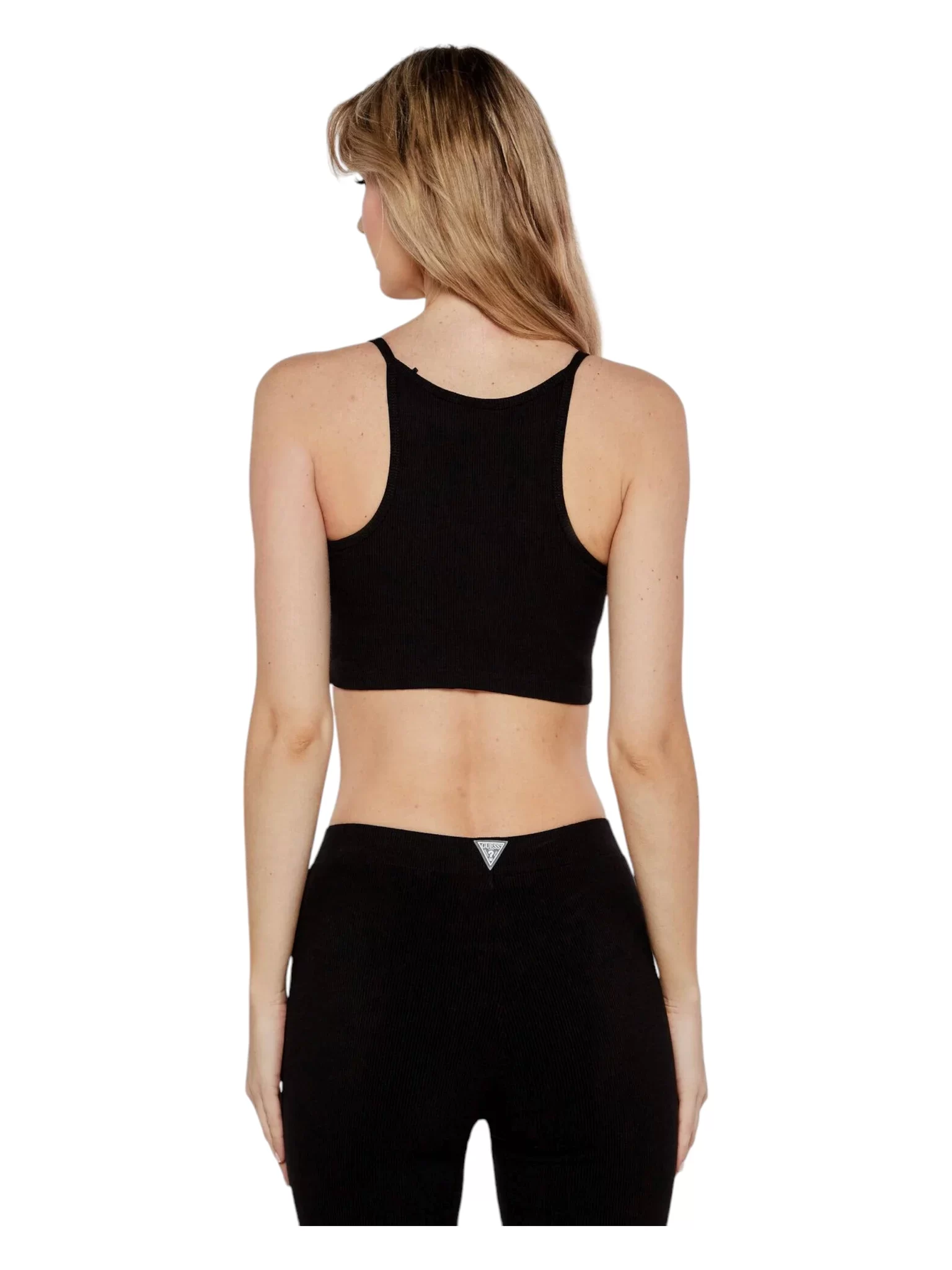 Guess Crocus Rıb Actıve Bra Kadın Siyah Büstiyer V5GP15KCRS2-JBLK