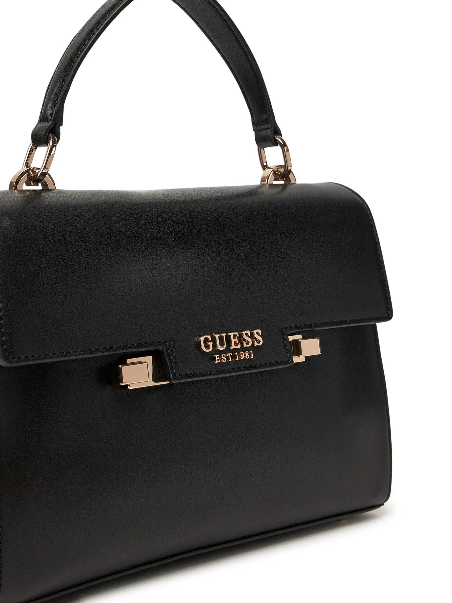 Guess Eco Aldıth Top Handle Flap Kadın Siyah El Çantası HWEVG964120-BLA