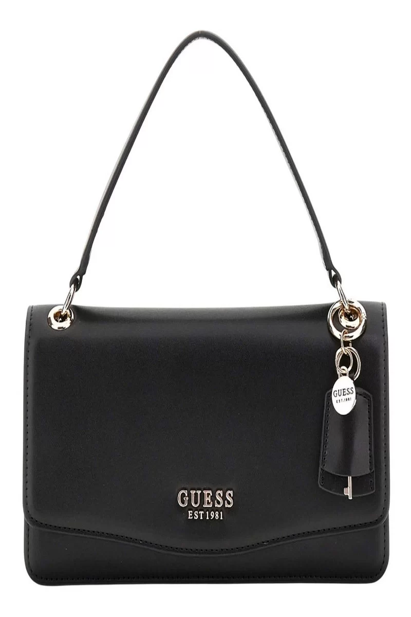 Guess Eco Evaıne Top Handle Flap Kadın Siyah El Çantası HWEVG953520-BLA