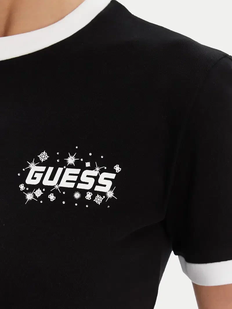 Guess Fresıa Cn T-Shırt Kadın Siyah T-Shirt V5GI11I3Z14-JBLK