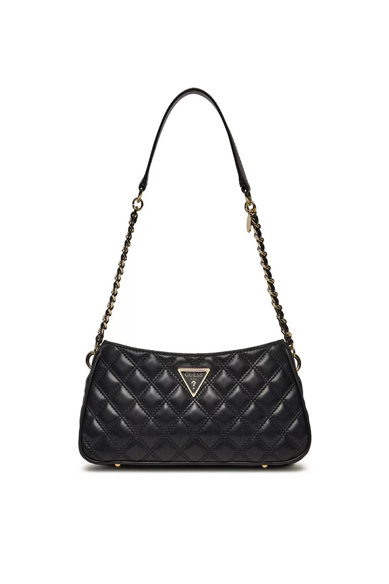 Guess Gıully Top Zıp Shoulder Bag Kadın Siyah Omuz Çantası HWQG8748160-BLA