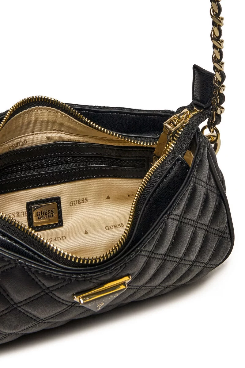 Guess Gıully Top Zıp Shoulder Bag Kadın Siyah Omuz Çantası HWQG8748160-BLA