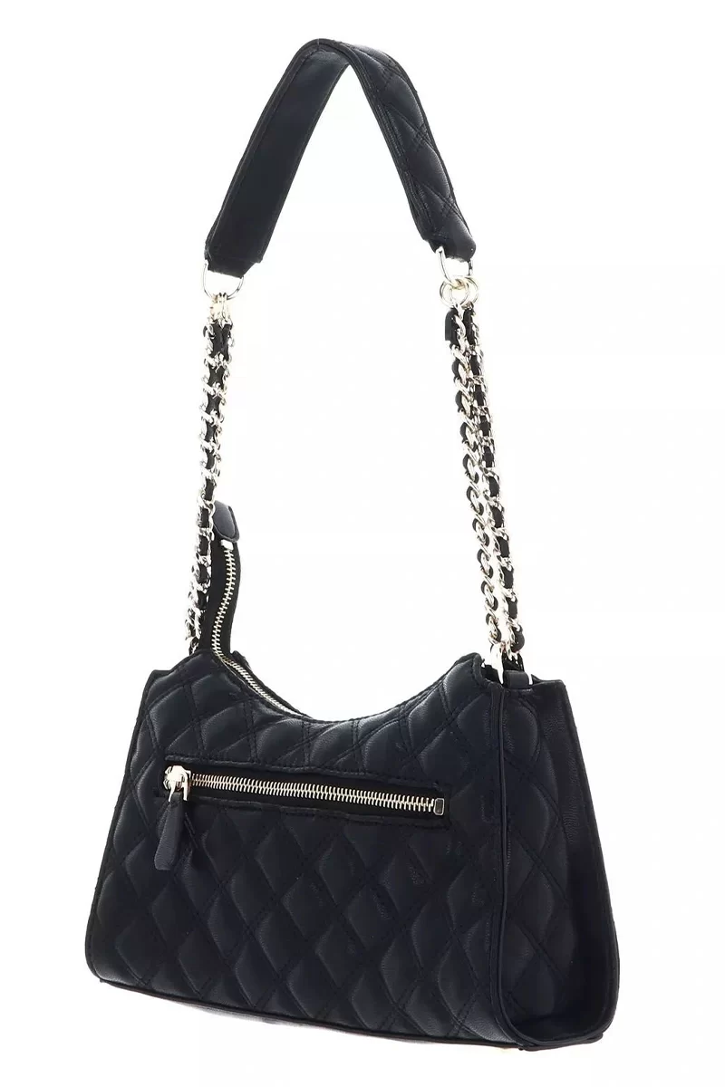Guess Gıully Top Zıp Shoulder Bag Kadın Siyah Omuz Çantası HWQG8748130-BLA