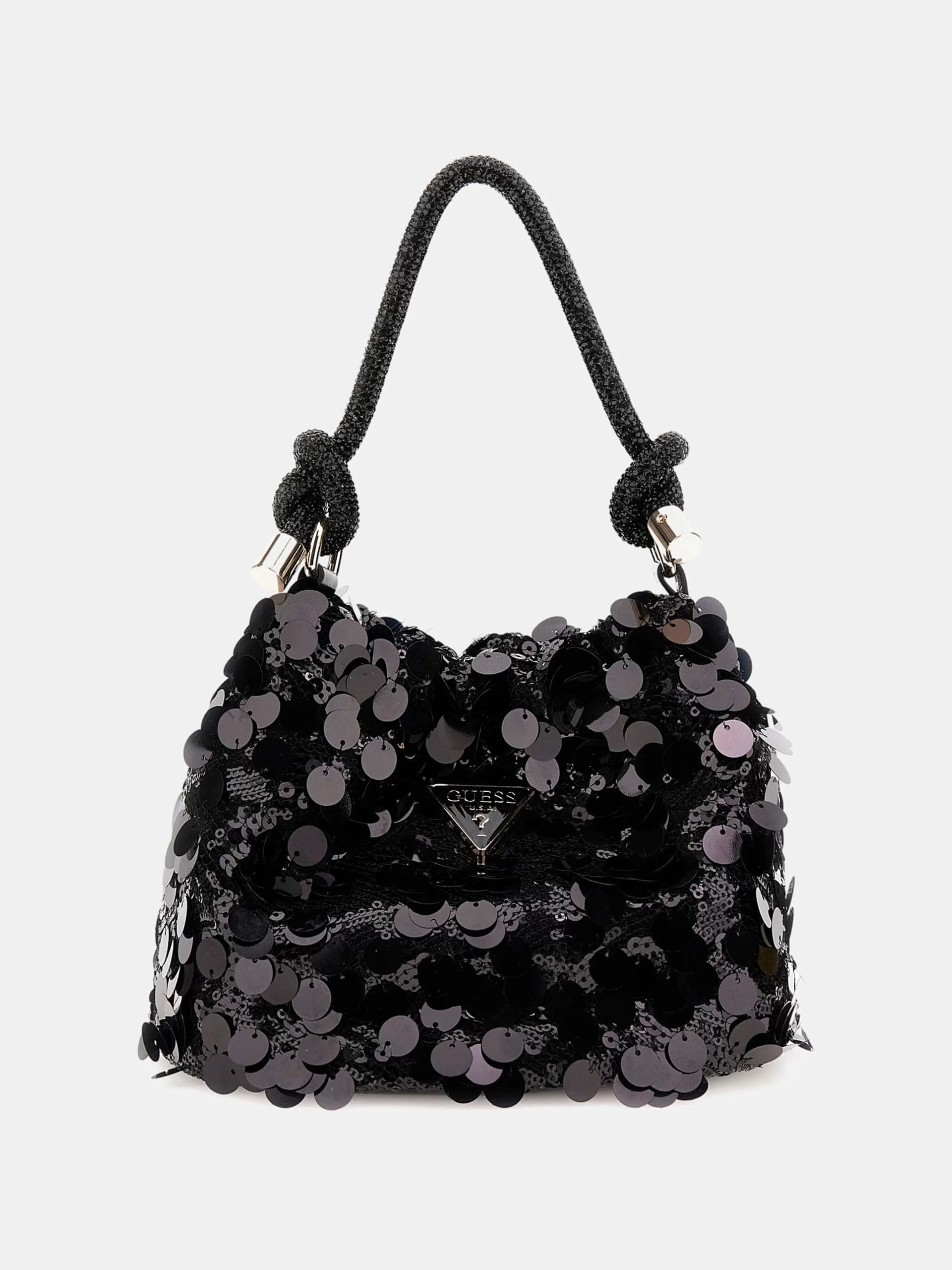 Guess Holıday Shıne Top Handle Pouch Kadın Siyah Omuz Çantası HWEG9538750-BLA