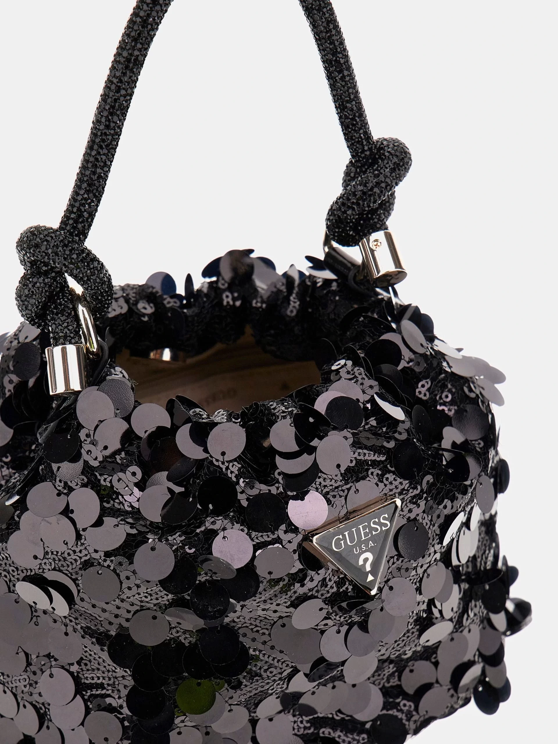 Guess Holıday Shıne Top Handle Pouch Kadın Siyah Omuz Çantası HWEG9538750-BLA