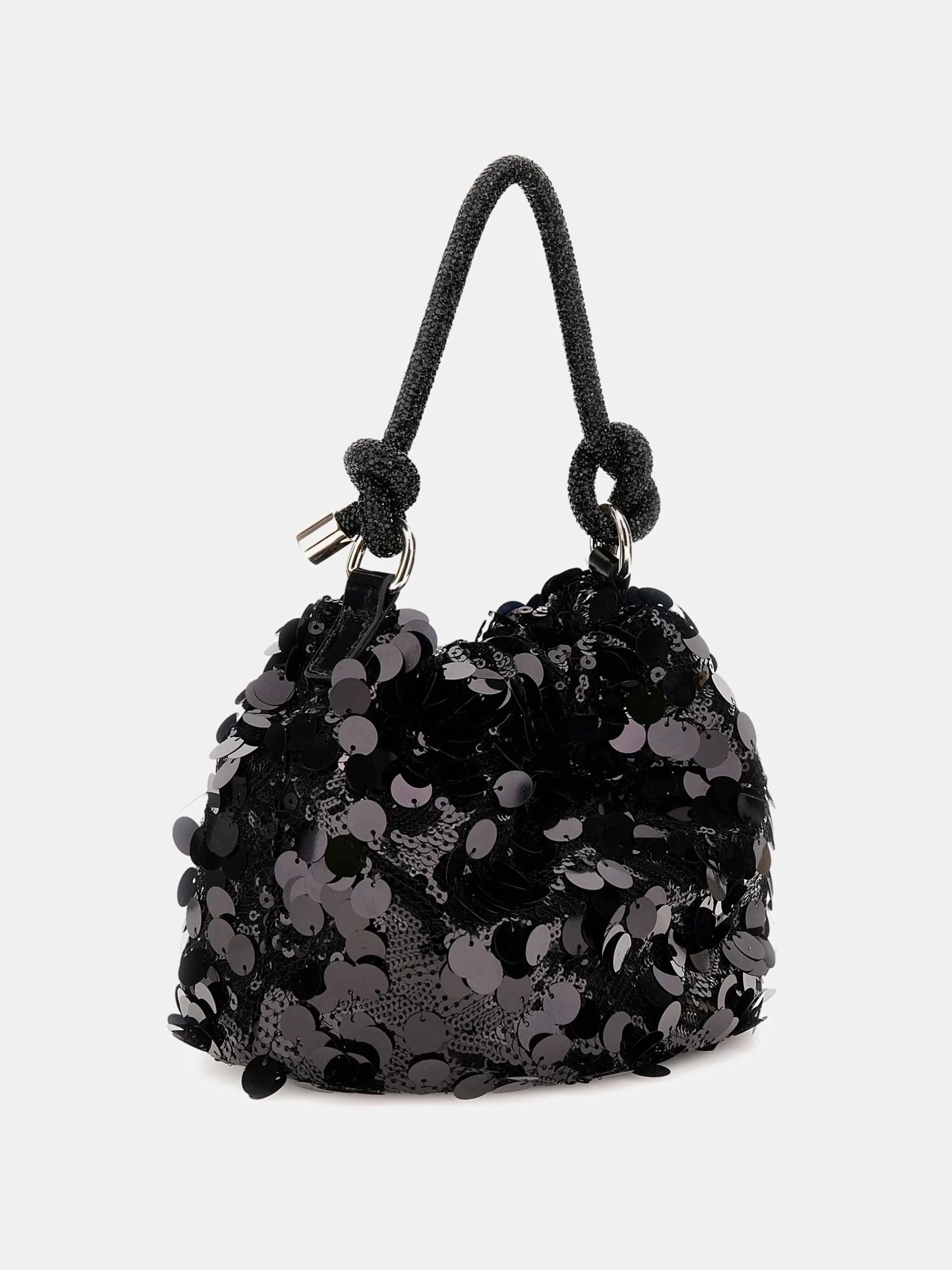 Guess Holıday Shıne Top Handle Pouch Kadın Siyah Omuz Çantası HWEG9538750-BLA