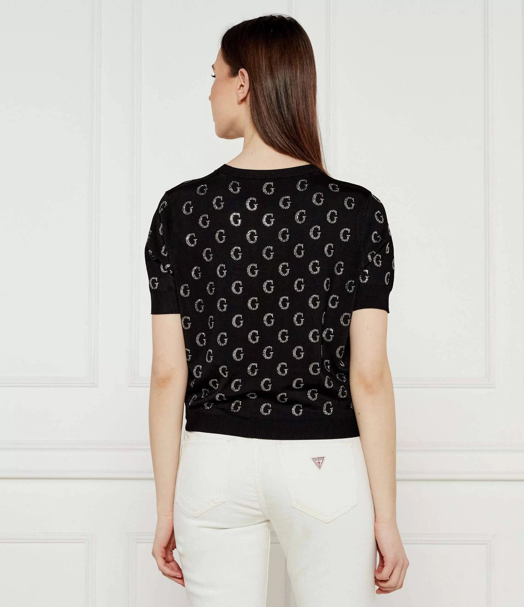 Guess Jasmıne G Cn Ss Boxy Swtr Kadın Siyah Kazak W5GR05Z3D60-JBLK