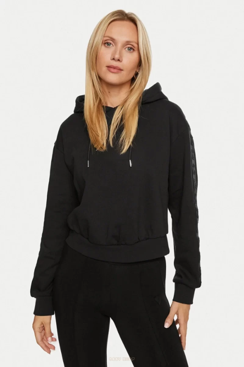 Guess Kadın Siyah Logolu Sweatshirt