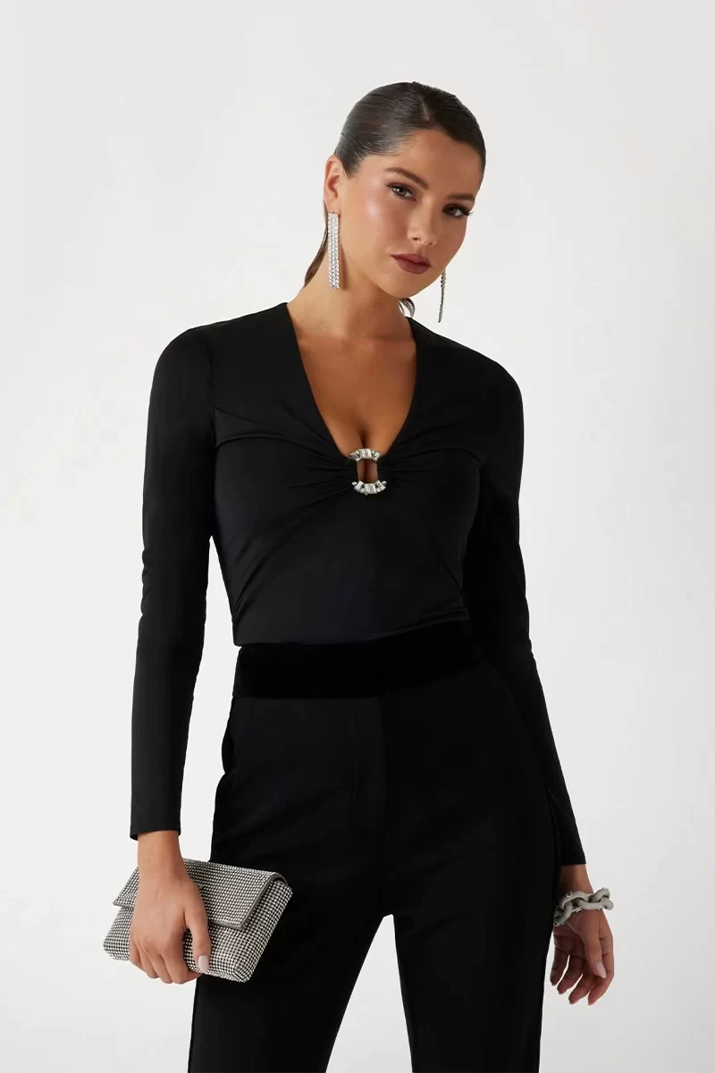 Guess Izzıe Top Kadın Siyah Bluz 5RGP126259A-JBLK