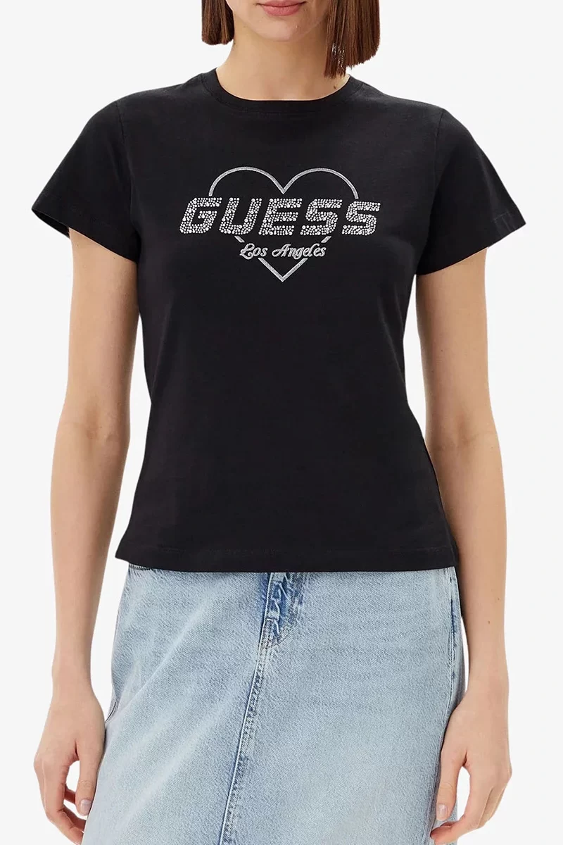 Guess Narcıso Cn T-Shırt Kadın Siyah T-Shirt V5GI10K9RM1-JBLK