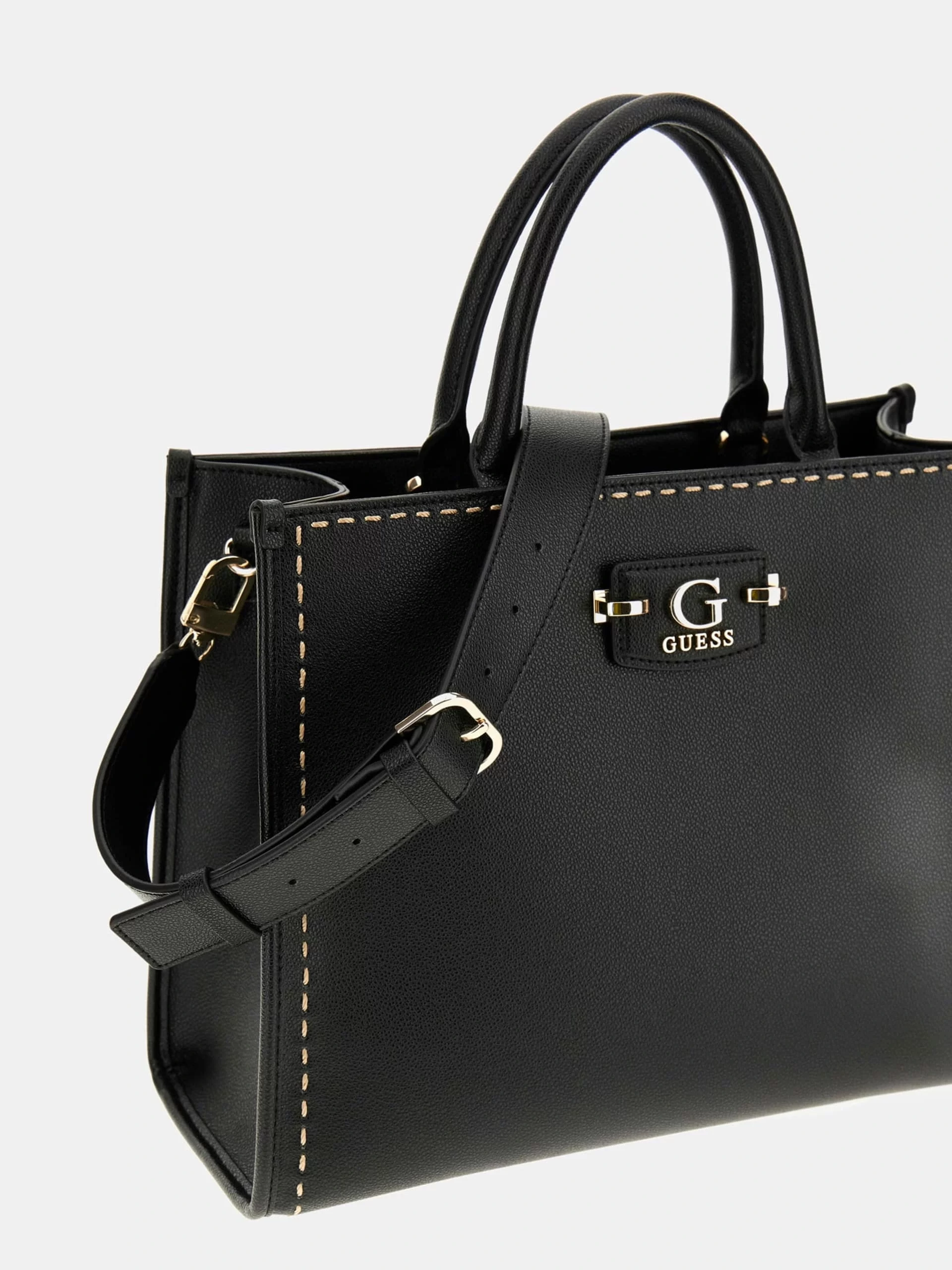 Guess Nastra 2 Comp Tote Kadın Siyah El Çantası HWBG9637220-BLA