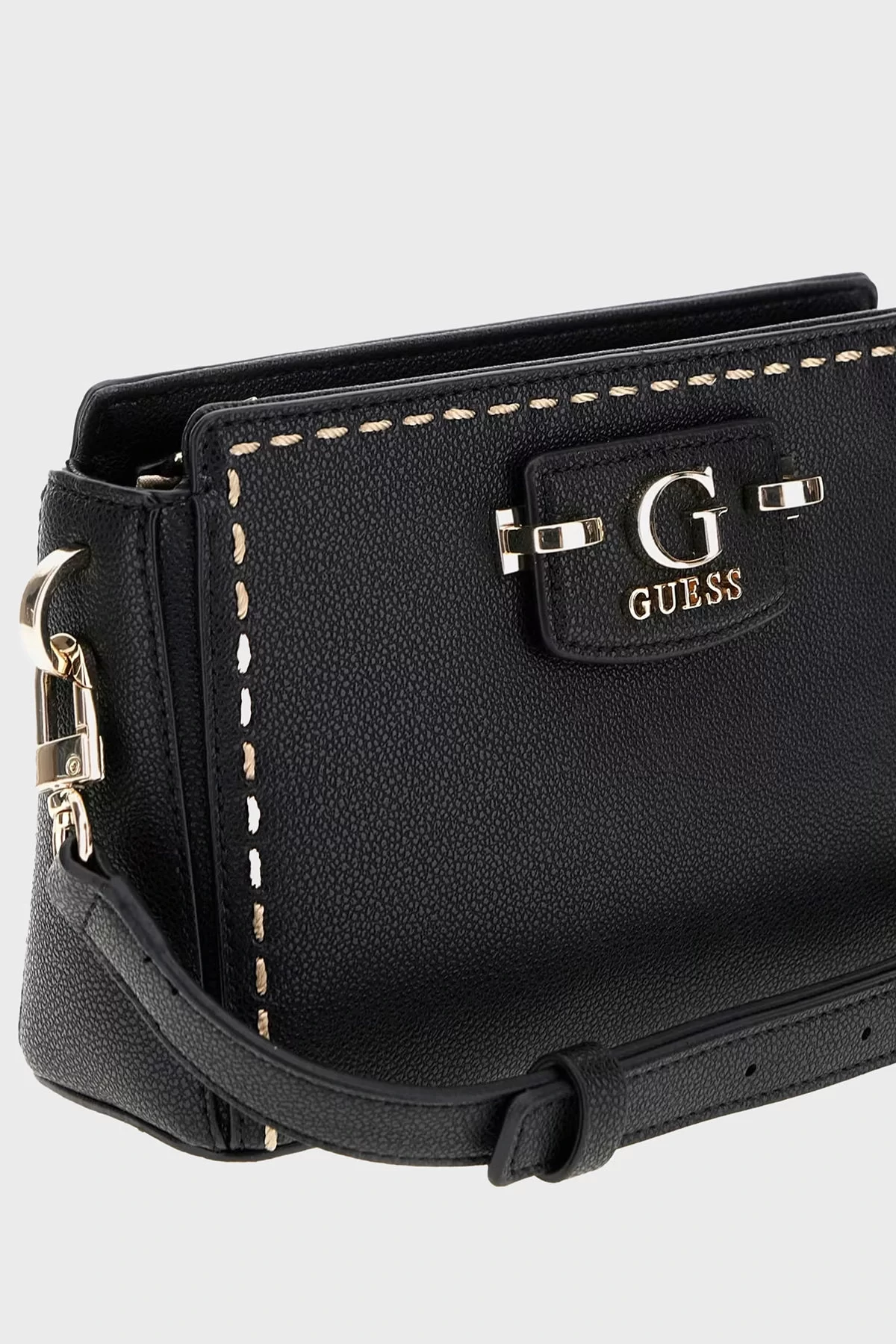 Guess Nastra Mını Crossbody Top Zıp Kadın Siyah Mini Çanta HWBG9637720-BLA
