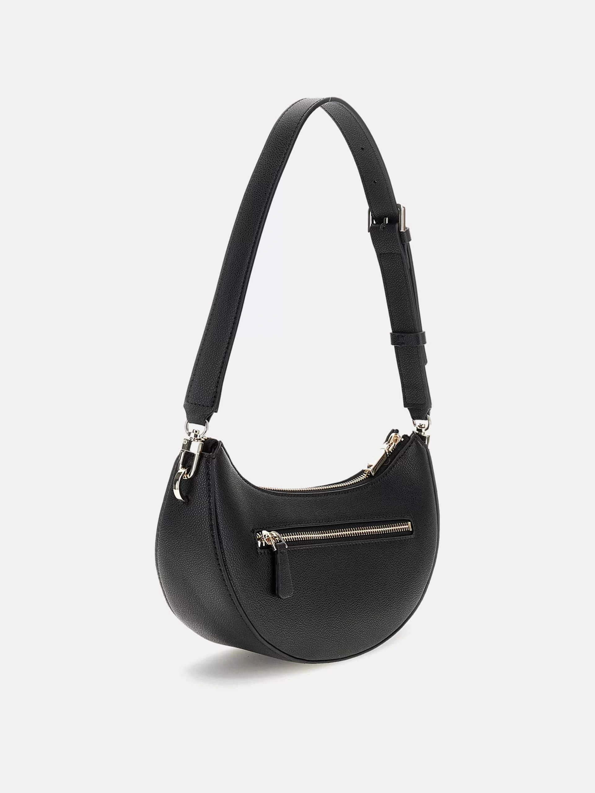 Guess Nastra Top Zıp Shoulder Bag Kadın Siyah Omuz Çantası HWBG9637170-BLA