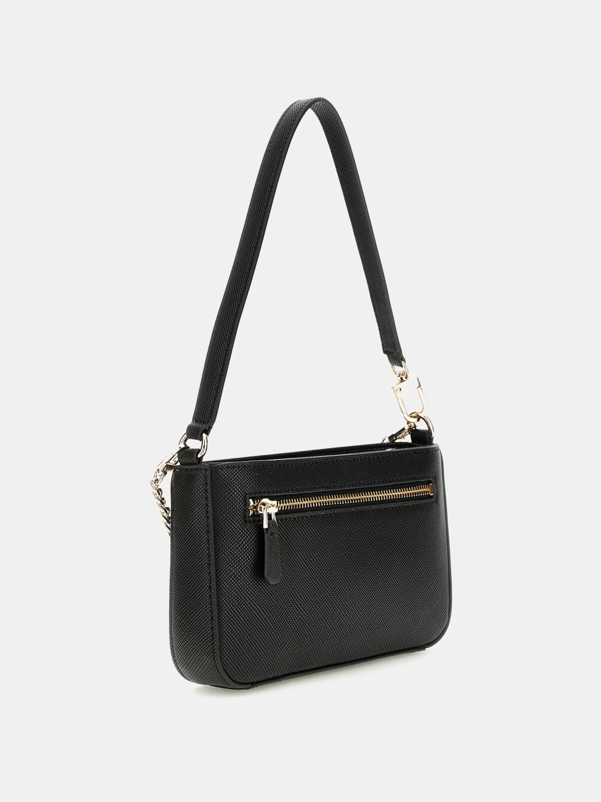 Guess Kadın Siyah Noelle Mini Üstten Fermuarlı Omuz Çantası
