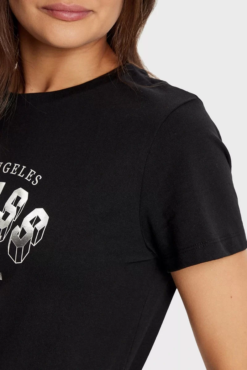 Guess Martına Ss T-Shırt Kadın Siyah T-Shirt V5RI06I3Z14-JBLK