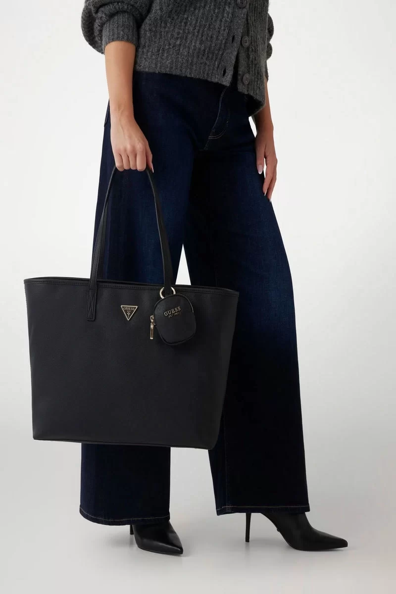 Guess Power Play Large Tech Tote Kadın Siyah Omuz Çantası HWBG9006240-BLA