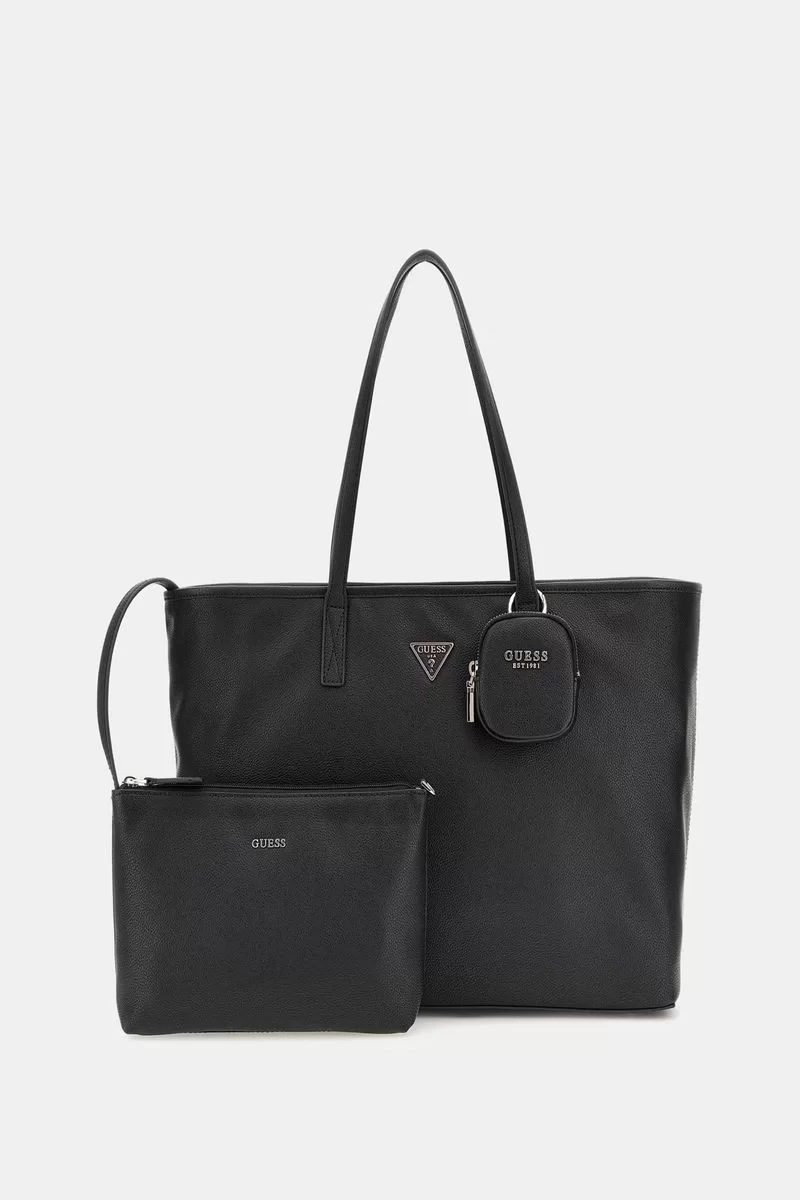 Guess Power Play Large Tech Tote Kadın Siyah Omuz Çantası HWBG9006240-BLA