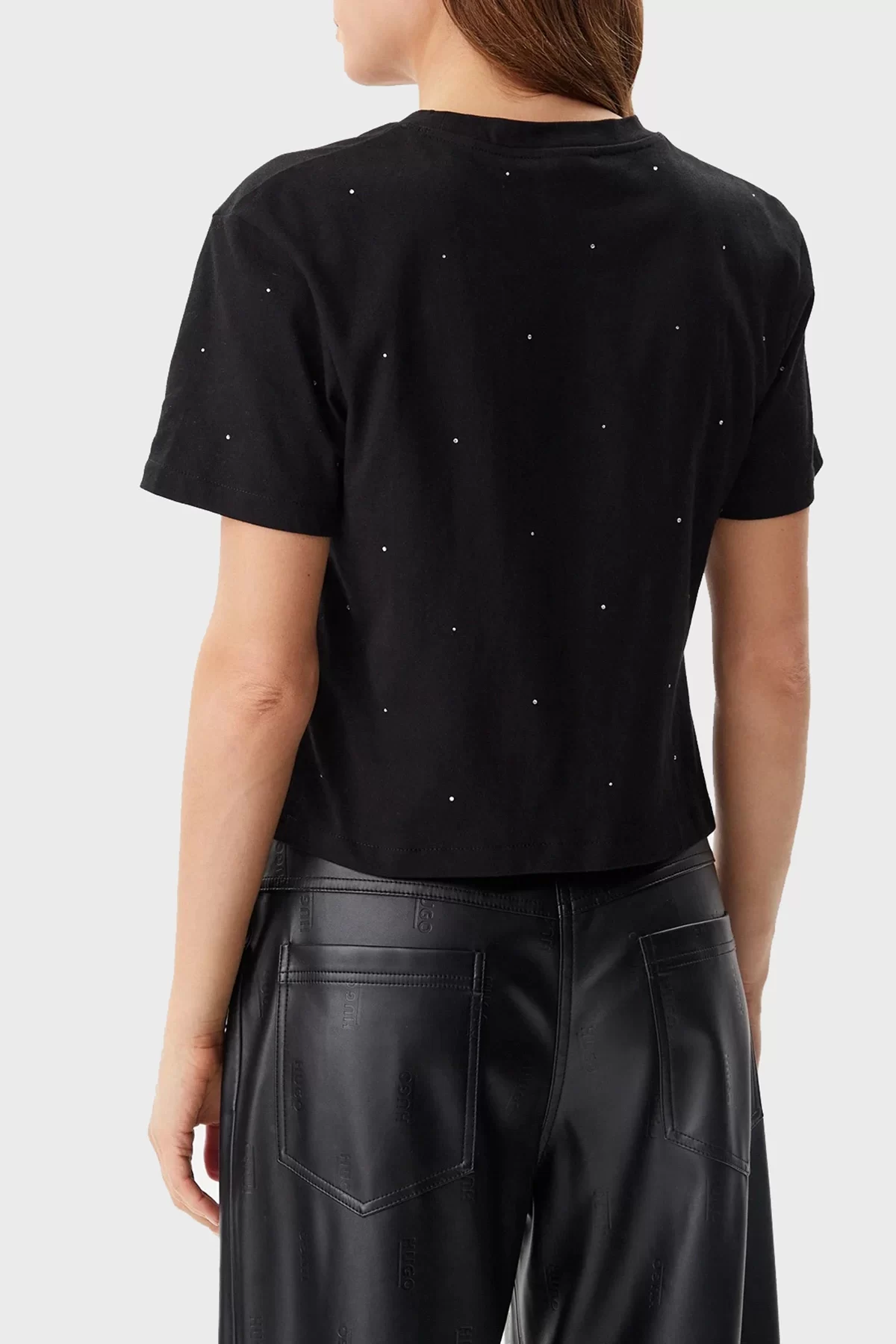 Guess Prımula Rhınestones Boxy Tee Kadın Siyah T-Shirt V5GI00I3Z14-JBLK