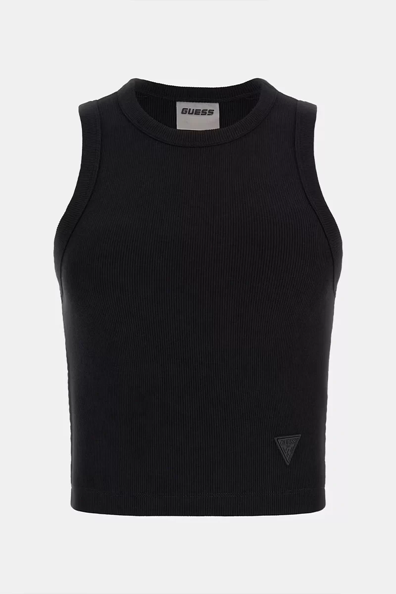 Guess Edıe Tank Top Kadın Siyah Crop V3GP19K8RT2-JBLK