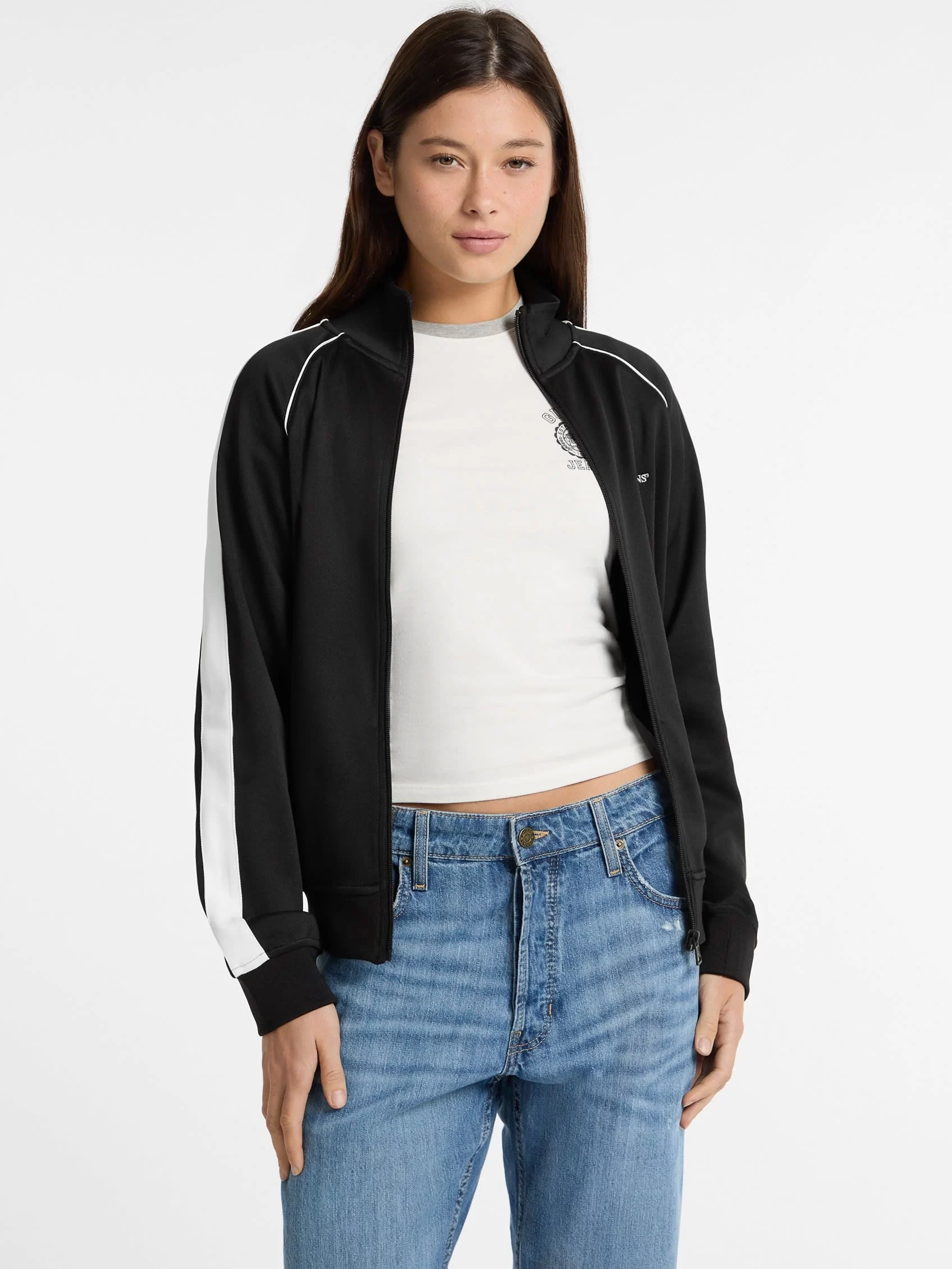 Guess jeans Gj Trıcot Track Jacket Kadın Siyah Eşofman Üstü W5GQ38KB212-JBLK