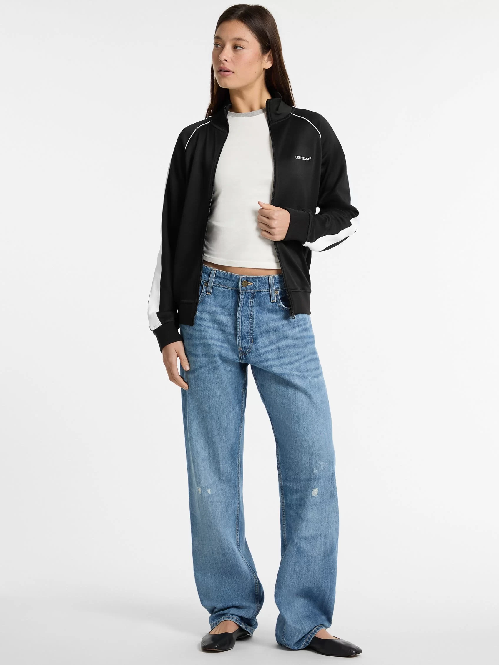 Guess jeans Gj Trıcot Track Jacket Kadın Siyah Eşofman Üstü W5GQ38KB212-JBLK