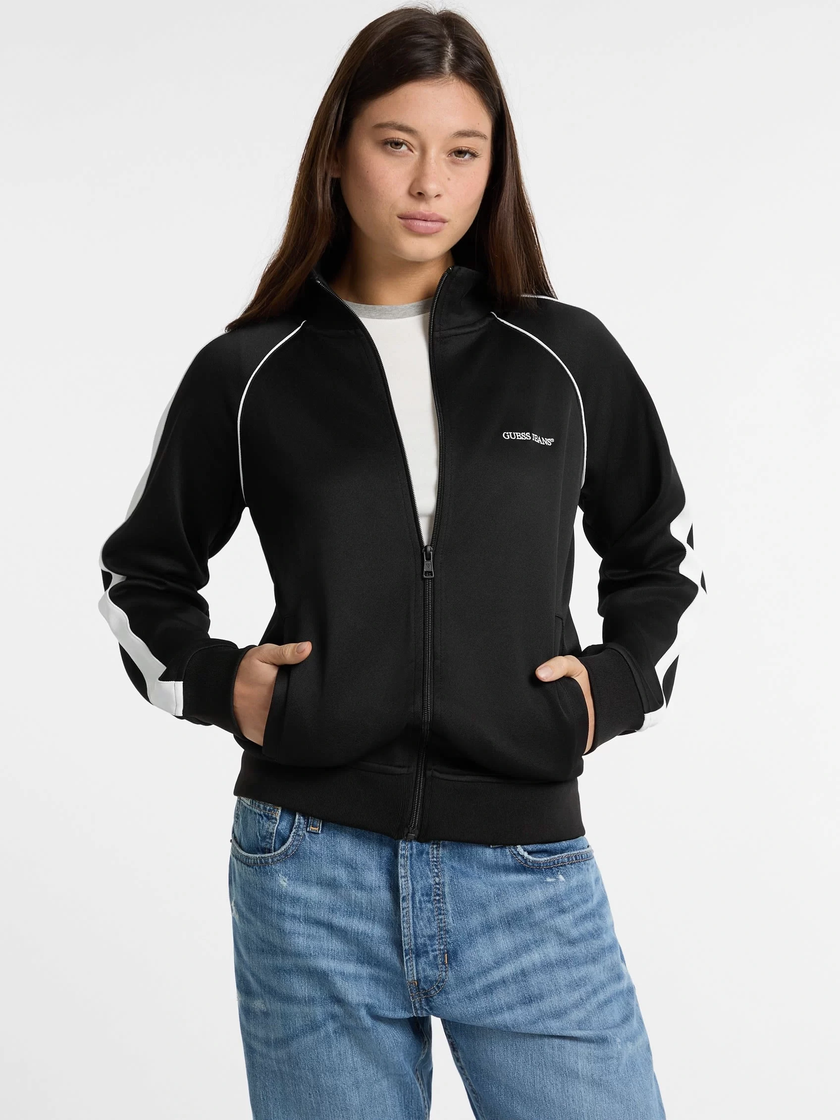 Guess jeans Gj Trıcot Track Jacket Kadın Siyah Eşofman Üstü W5GQ38KB212-JBLK