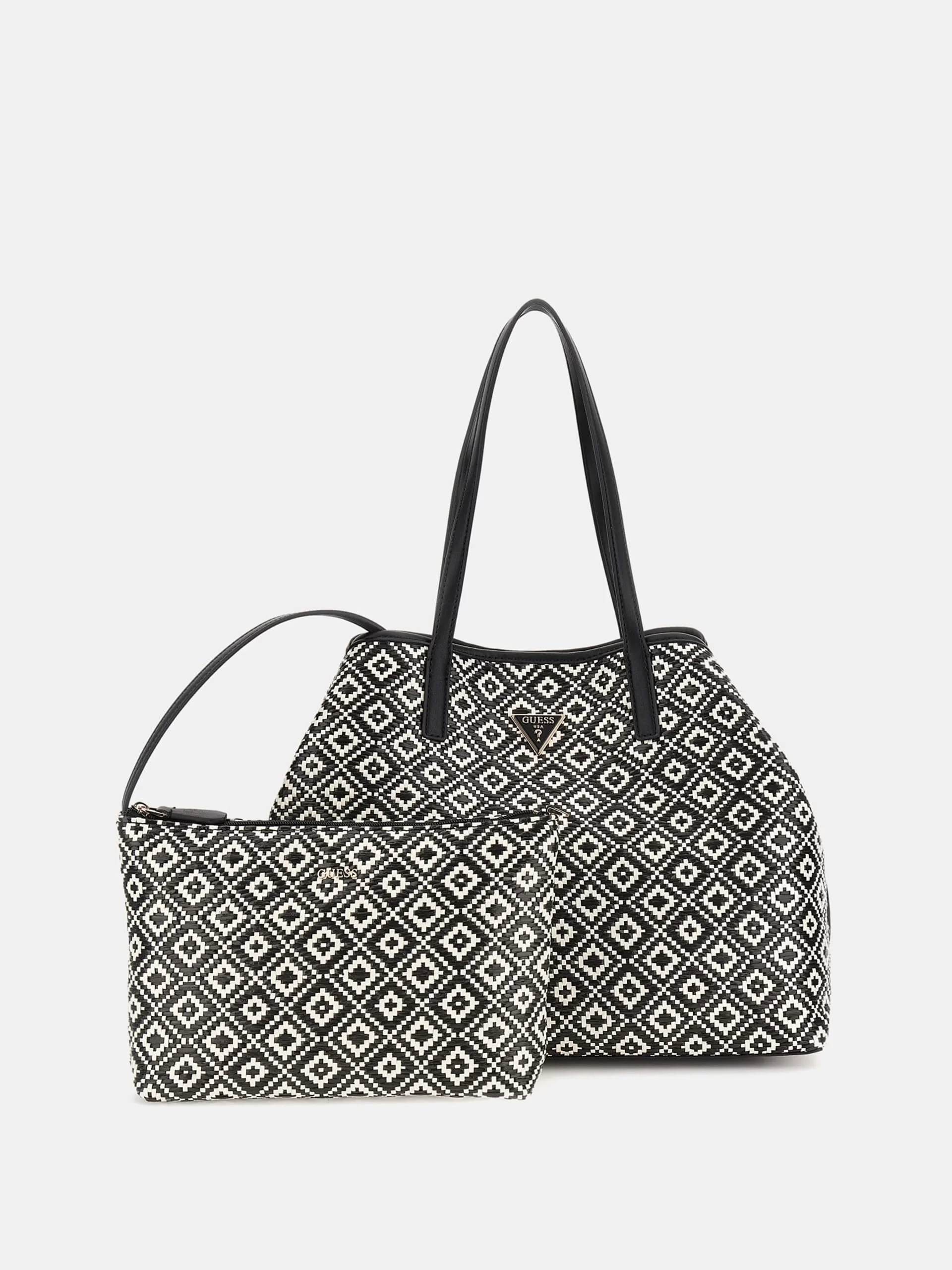 Guess Kadın Siyah Vikky II Büyük Tote Çanta