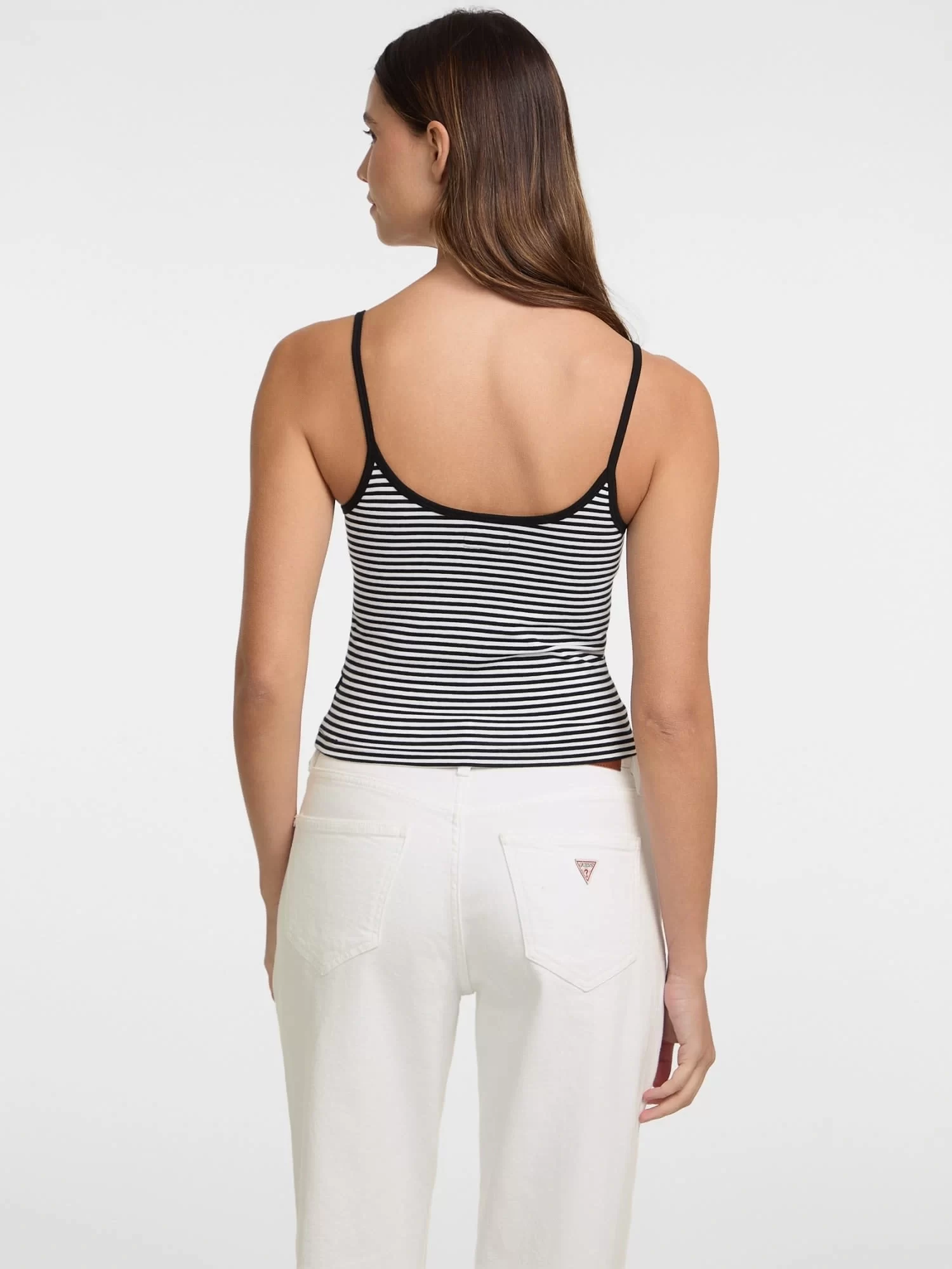 Guess jeans Gj Emb Star Tank Top Strıped Kadın Siyah Atlet W5GP35KCIE1-S94A