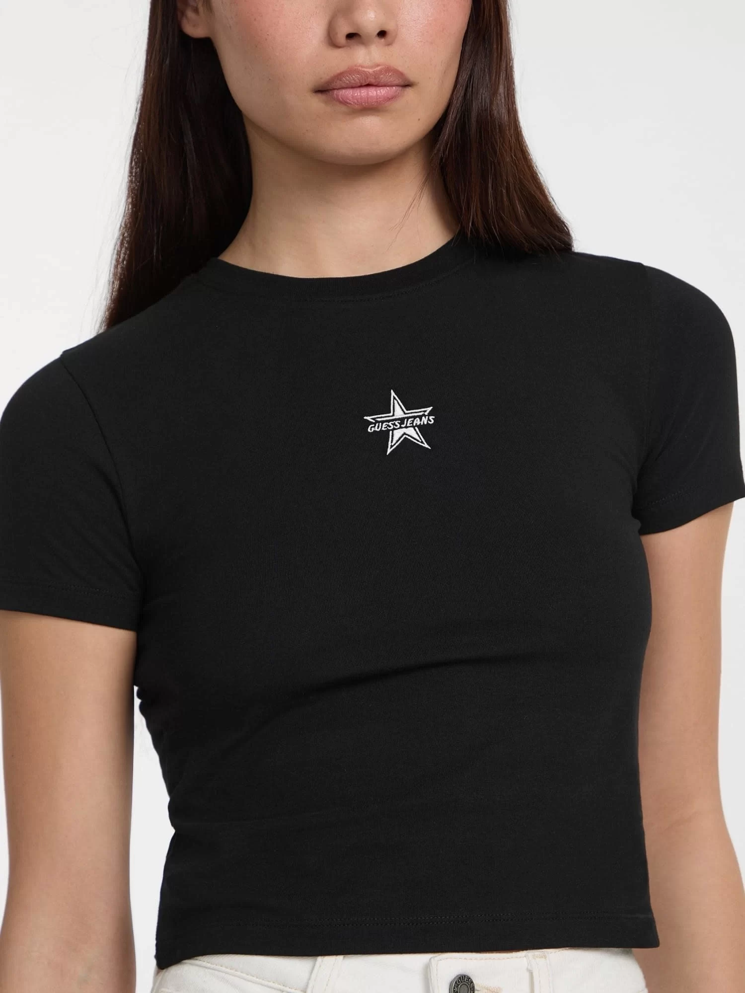 Guess jeans Gj Ss Cn Baby Emb Star Tee Kadın Siyah T-Shirt W5GI38J1314-JBLK