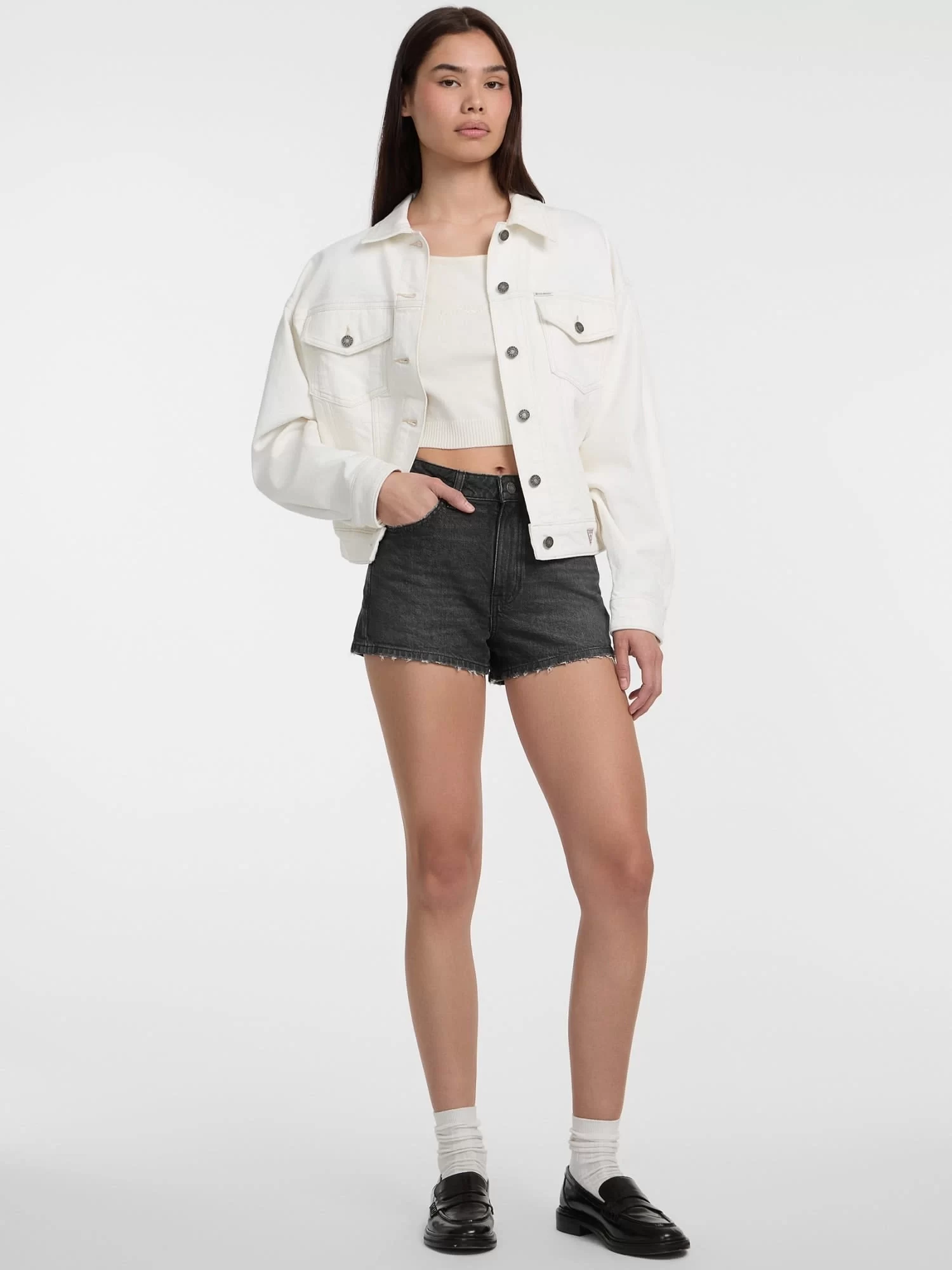 Guess jeans Gj Hıghwaıst Vıntage Short Kadın Siyah Şort W5GD0YD5M71-GJGE