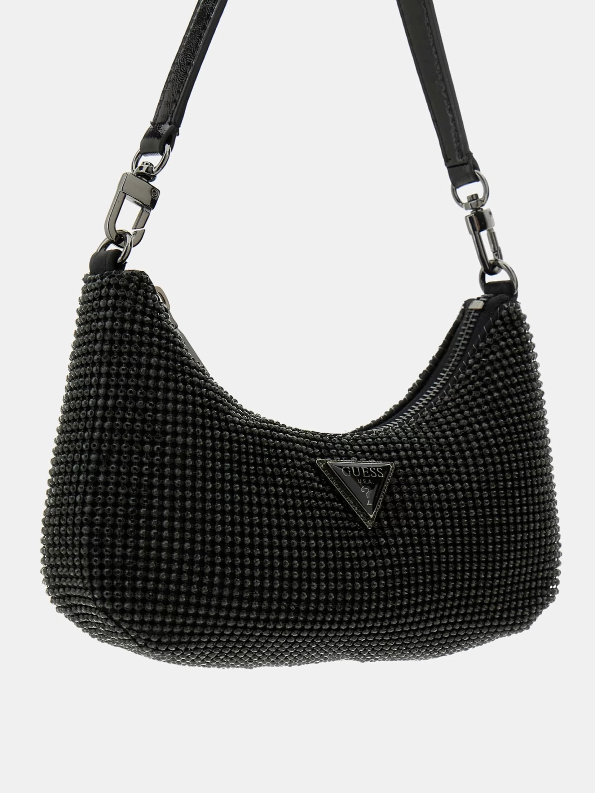 Guess Zalına Mını Top Zıp Shldr Bag Kadın Siyah Omuz Çantası HWRB9350720-BLA