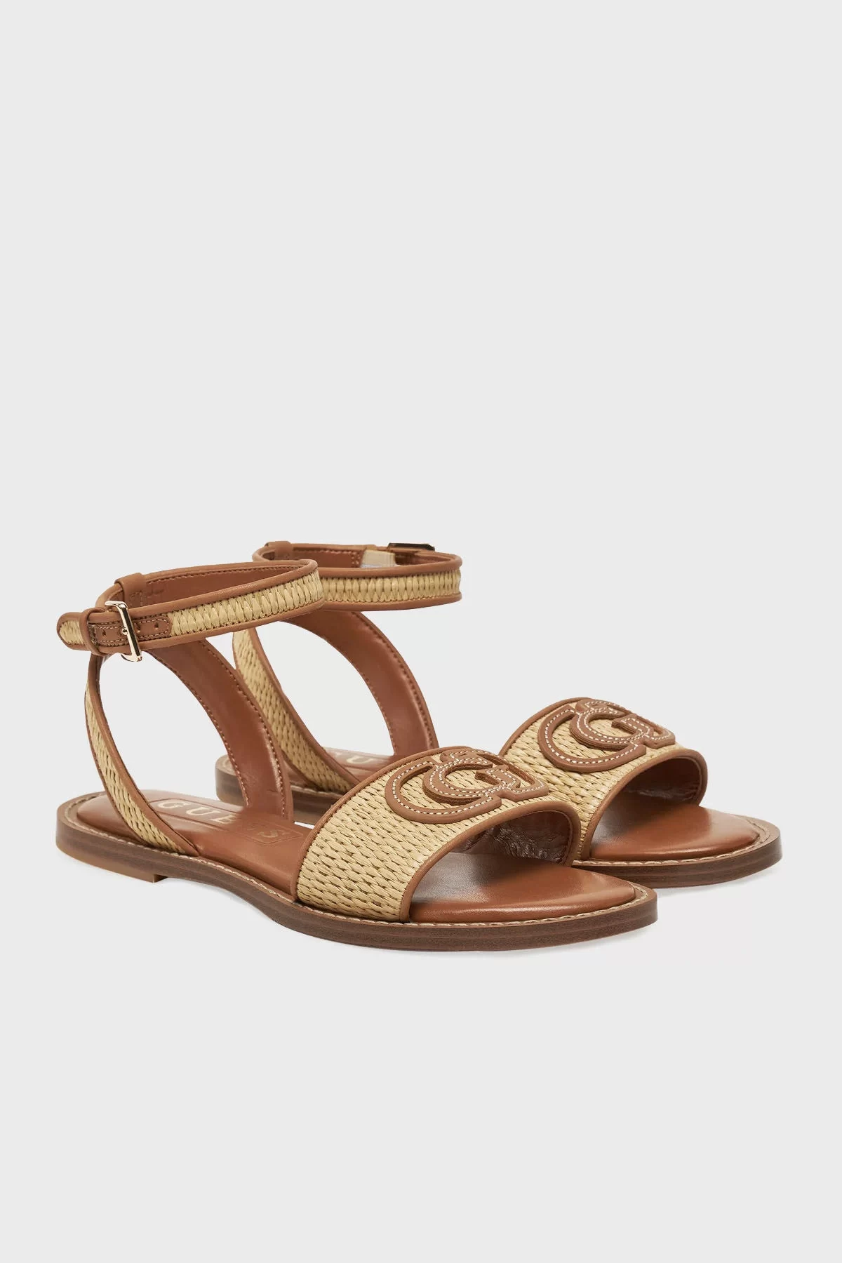 Guess Sıyona Kadın Kahverengi Sandalet FLJSIYFAB03-NATU