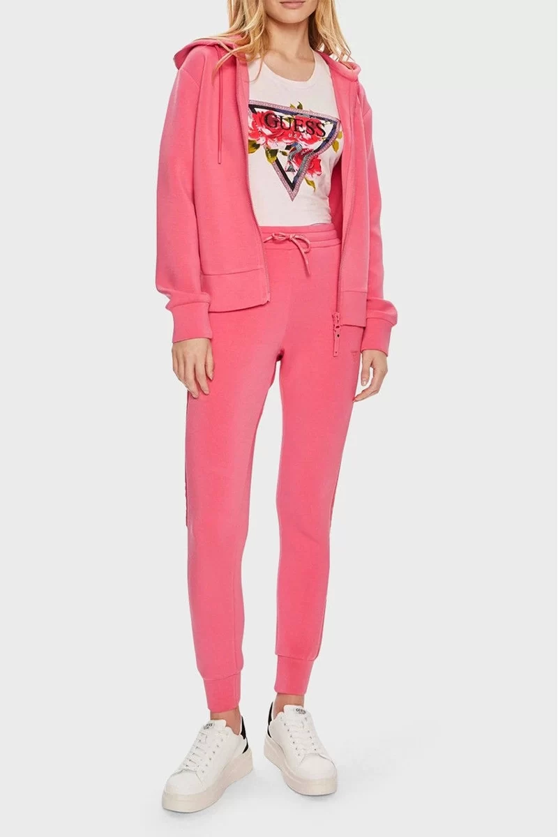Guess Allıe Scuba Hoodıe Zıp Sweatsh Kadın Pembe Eşofman Üstü V3RQ11K7UW2-G65P